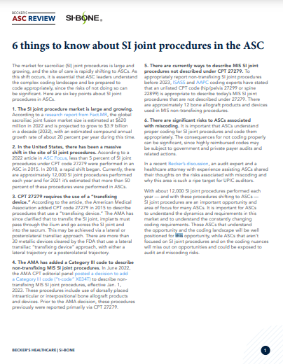 6 things to know about SI joint procedures in the ASC